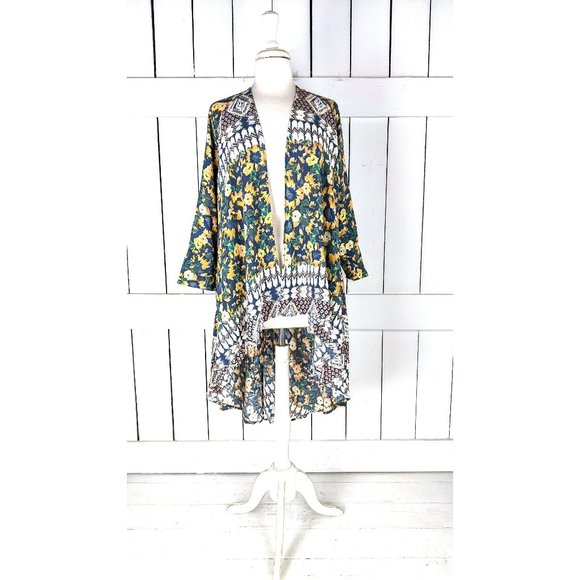 Oneill floral tribal print kimono cover up jacket - Picture 1 of 6